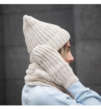 Шапка бини вязаная НАСВЯЗИ&copy; полушерсть