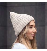 Шапка бини вязаная НАСВЯЗИ&copy;  шерсть/ акрил