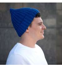 Шапка бини вязаная НАСВЯЗИ&copy;  шерсть/ акрил