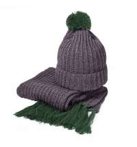 Шапка и шарф GoSnow с ярким пoмпоном и кисточками