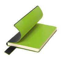Бизнес-блокнот "Trendi", 130*210 мм, черно-лаймовый, мягкая обложка, в линейку