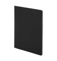 Тетрадь SLIMMY, 140 х 210 мм,  черный с черным, бежевый блок, в клетку