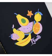 Тетрадь SLIMMY, 140 х 210 мм,  черный с желтым, бежевый блок, в клетку