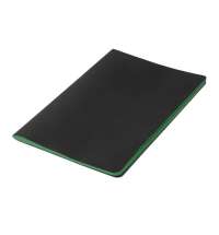 Тетрадь SLIMMY, 140 х 210 мм,  черный с зеленым, бежевый блок, в клетку