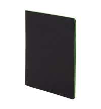 Тетрадь SLIMMY, 140 х 210 мм,  черный с зеленым, бежевый блок, в клетку
