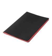 Тетрадь SLIMMY, 140 х 210 мм,  черный с красным, бежевый блок, в клетку