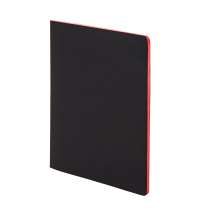 Тетрадь SLIMMY, 140 х 210 мм,  черный с красным, бежевый блок, в клетку