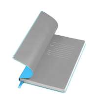 Бизнес-блокнот FUNKY А5, голубой, серый форзац, мягкая обложка,  в линейку