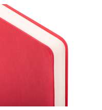 Бизнес-блокнот FUNKY, 130*210 мм, красный, желтый форзац, мягкая обложка, блок-линейка