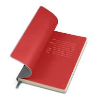 Бизнес-блокнот FUNKY, 130*210 мм, серый, красный форзац, мягкая обложка, блок-линейка