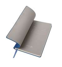 Бизнес-блокнот FUNKY А5, синий, серый форзац, мягкая обложка, в линейку