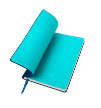 Бизнес-блокнот FUNKY, 130*210 мм, темно-синий, голубой форзац, мягкая обложка, в линейку