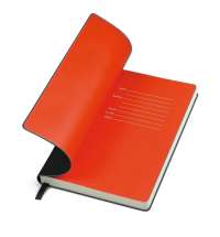 Бизнес-блокнот FUNKY, 130*210 мм, черный, красный форзац, мягкая обложка, в линейку