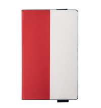 Бизнес-блокнот UNI, A5, бело-красный, мягкая обложка, в линейку, черное ляссе