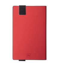 Бизнес-блокнот UNI, A5, бело-красный, мягкая обложка, в линейку, черное ляссе