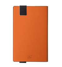 Бизнес-блокнот UNI, A5, бело-оранжевый, мягкая обложка, в линейку, черное ляссе