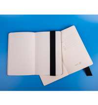 Бизнес-блокнот UNI, A5, бело-оранжевый, мягкая обложка, в линейку, черное ляссе