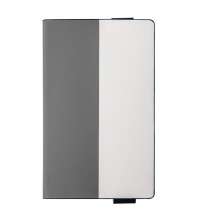 Бизнес-блокнот UNI, A5, бело-темно-серый, мягкая обложка, в линейку, черное ляссе