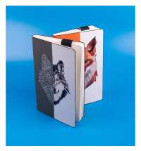 Бизнес-блокнот UNI, A5, бело-темно-серый, мягкая обложка, в линейку, черное ляссе