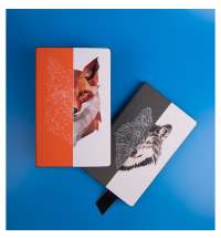 Бизнес-блокнот UNI, A5, бело-темно-серый, мягкая обложка, в линейку, черное ляссе