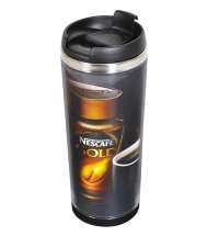 Термокружка IDEA под полиграфическую вставку, 420 мл, нержавеющая сталь/пластик