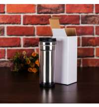 Термокружка IDEA под полиграфическую вставку, 420 мл, нержавеющая сталь/пластик