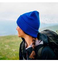 Шапка вязаная  двойная Wind с отворотом