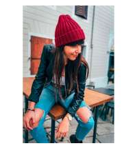 Шапка вязаная SHORE с отворотом из материала rPET/рециклированного полиэстера