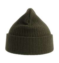 Шапка вязаная RIO с отворотом из материала rPET/рециклированного полиэстера