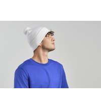 Шапка вязаная  двойная Wind-S с помпоном