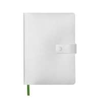 Ежедневник недатированный Stellar, А5, белый, кремовый блок  в линейку, с зеленым обрезом