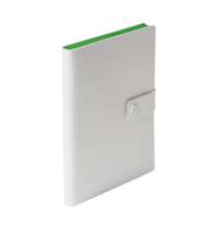 Ежедневник недатированный Stellar, А5, белый, кремовый блок  в линейку, с зеленым обрезом