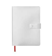 Ежедневник недатированный Stellar, А5, белый, кремовый блок  в линейку, с красным обрезом