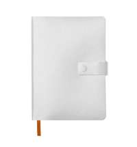 Ежедневник недатированный Stellar, А5, белый, кремовый блок  в линейку, с оранжевым обрезом