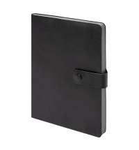 Ежедневник недатированный Stellar, А5, черный, кремовый блок  в линейку, с серым обрезом