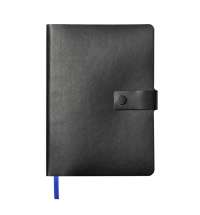 Ежедневник недатированный Stellar, А5, черный, кремовый блок  в линейку, с синим обрезом