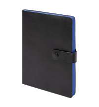 Ежедневник недатированный Stellar, А5, черный, кремовый блок  в линейку, с синим обрезом