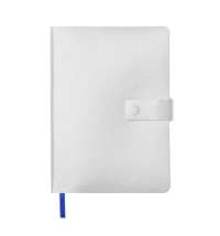 Ежедневник недатированный Stellar, А5, белый, кремовый блок  в линейку, с темно-синим обрезом