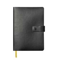 Ежедневник недатированный Stellar, А5, черный, кремовый блок  в линейку, с желтым обрезом