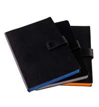 Ежедневник недатированный Stellar, А5, черный, кремовый блок  в линейку, с желтым обрезом