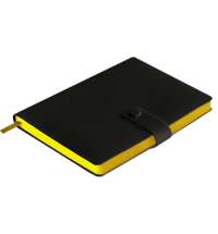 Ежедневник недатированный Stellar, А5, черный, кремовый блок  в линейку, с желтым обрезом