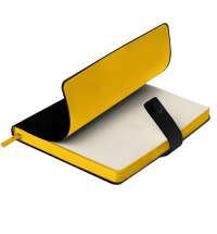 Ежедневник недатированный Stellar, А5, черный, кремовый блок  в линейку, с желтым обрезом