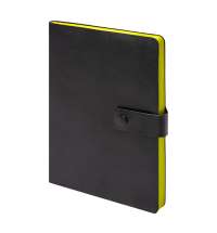 Ежедневник недатированный Stellar, А5, черный, кремовый блок  в линейку, с желтым обрезом
