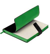 Ежедневник недатированный Stellar, А5, черный, кремовый блок  в линейку, с зеленым обрезом