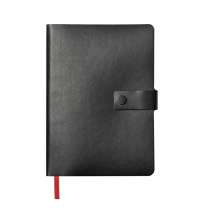 Ежедневник недатированный Stellar, А5, черный, кремовый блок  в линейку, с красным обрезом