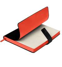 Ежедневник недатированный Stellar, А5, черный, кремовый блок  в линейку, с красным обрезом