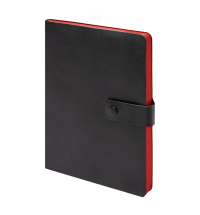 Ежедневник недатированный Stellar, А5, черный, кремовый блок  в линейку, с красным обрезом