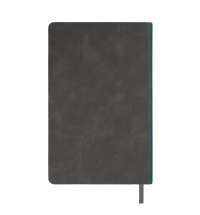 Ежедневник недатированный Muse, темно-серый, А5, с бирюзовой декоративной полосой, блок в линейку