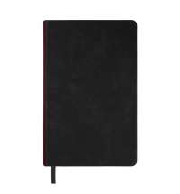 Ежедневник недатированный Muse, черный, формат А5, с декоративной красной полосой, блок в линейку