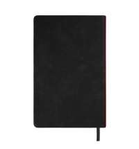 Ежедневник недатированный Muse, черный, формат А5, с декоративной красной полосой, блок в линейку